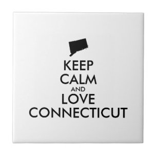 Customizable KEEP CALM and LOVE CONNECTICUT Ceramic Tile