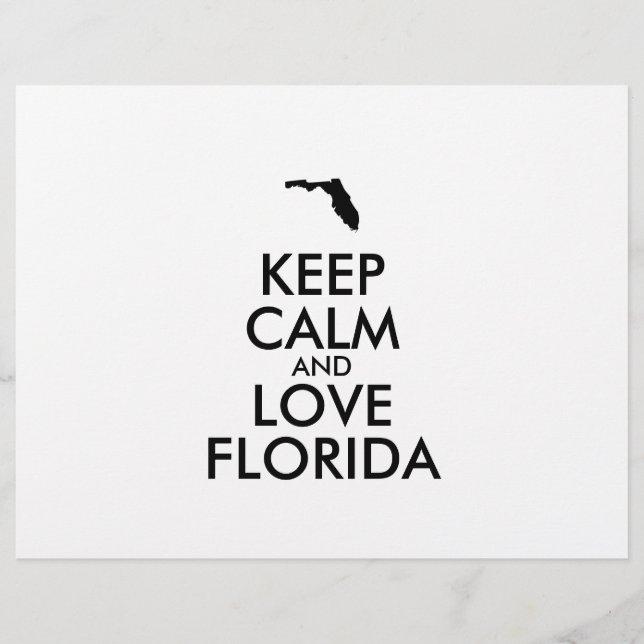 Customizable KEEP CALM and LOVE FLORIDA Flyer (Front)