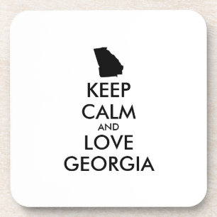 Customizable KEEP CALM and LOVE GEORGIA Coaster