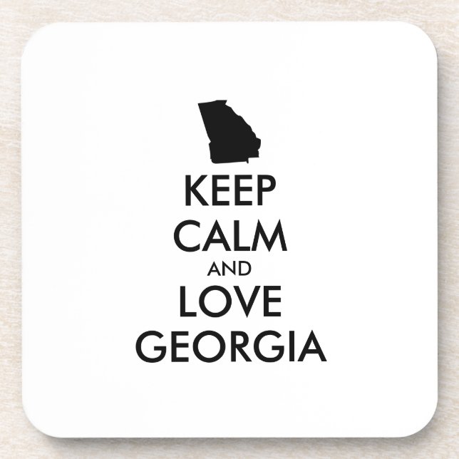 Customizable KEEP CALM and LOVE GEORGIA Coaster (Front)