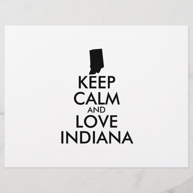 Customizable KEEP CALM and LOVE INDIANA Flyer (Front)