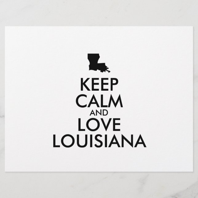 Customizable KEEP CALM and LOVE LOUISIANA Flyer (Front)