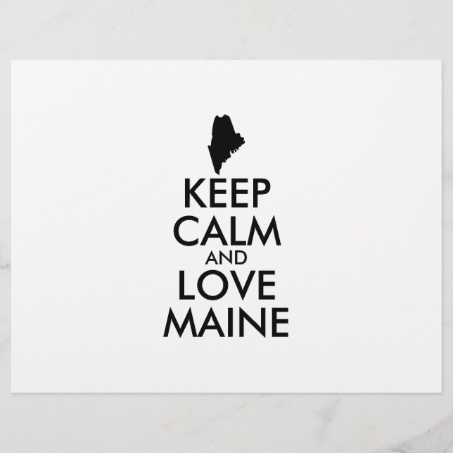 Customizable KEEP CALM and LOVE MAINE Flyer (Front)