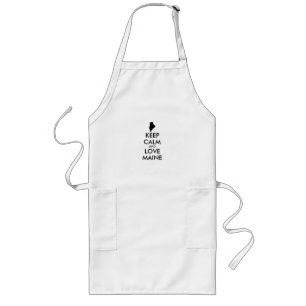 Customizable KEEP CALM and LOVE MAINE Long Apron