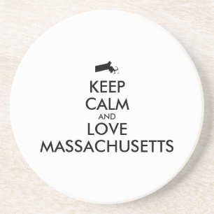 Customizable KEEP CALM and LOVE MASSACHUSETTS Coaster