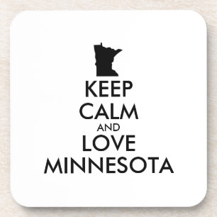 Customizable KEEP CALM and LOVE MINNESOTA Coaster