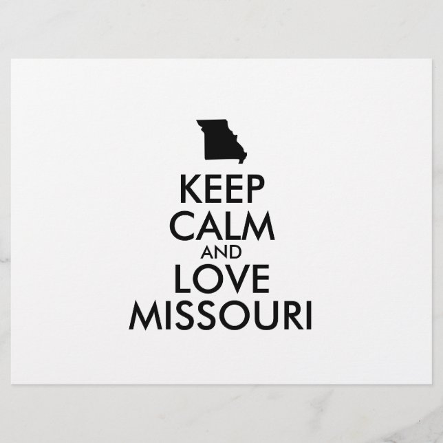 Customizable KEEP CALM and LOVE MISSOURI Flyer (Front)