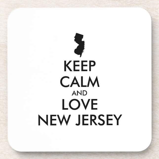 Customizable KEEP CALM and LOVE NEW JERSEY Coaster (Front)