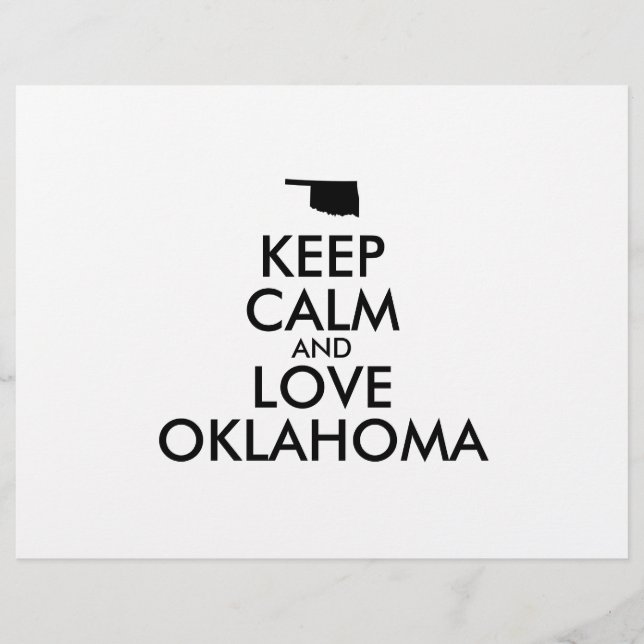 Customizable KEEP CALM and LOVE OKLAHOMA Flyer (Front)