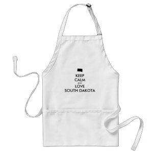 Customizable KEEP CALM and LOVE SOUTH DAKOTA Standard Apron