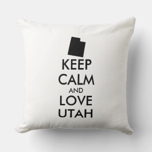 Customizable KEEP CALM and LOVE UTAH Cushion