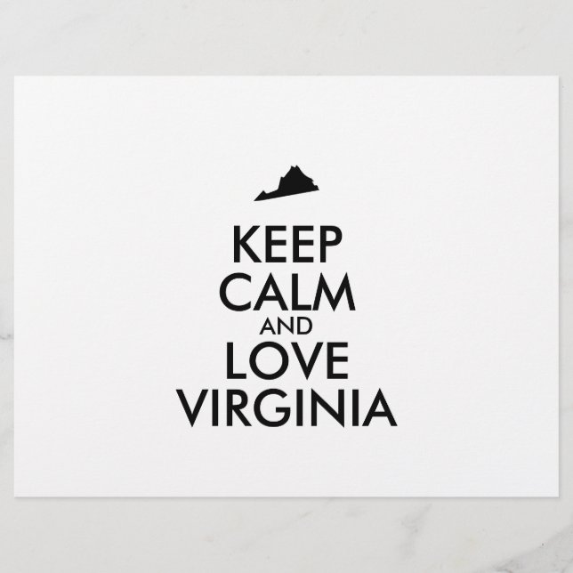 Customizable KEEP CALM and LOVE VIRGINIA Flyer (Front)