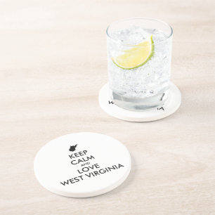 Customizable KEEP CALM and LOVE WEST VIRGINIA Coaster