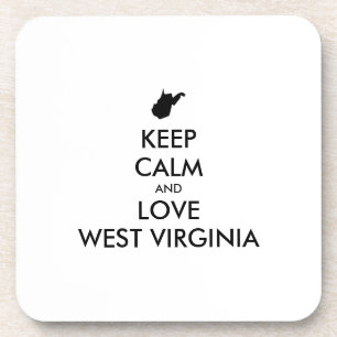Customizable KEEP CALM and LOVE WEST VIRGINIA Coaster
