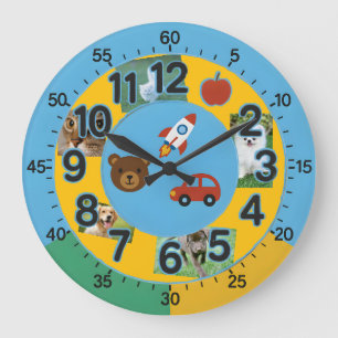 Customizable Kids Learning Wall Clock with Photos