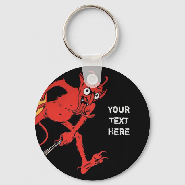 Customizable Krampus Black Key Ring (Front)