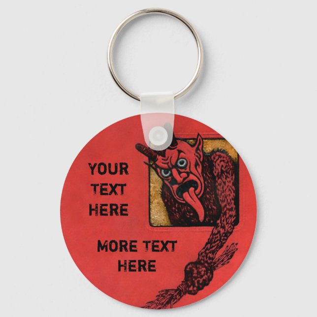 Customizable Krampus Red Key Ring (Front)