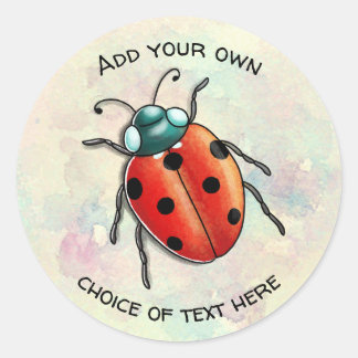 Customizable ladybird ladybug classic round sticker