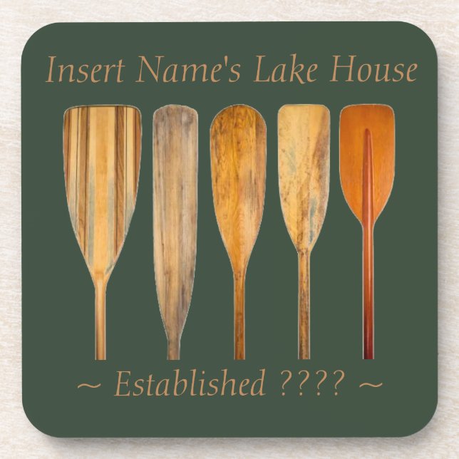 Customizable Lake House Oars Theme Coaster (Front)