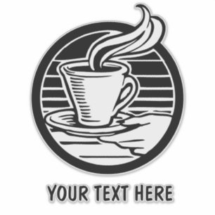 Customizable Large transparent Coffee Logo sticker