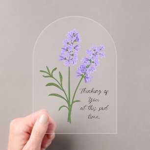 Customizable Lavender Sympathy Card Acrylic Invitations