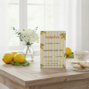 Customizable Lemonade 3rd Birthday Invitation - Is