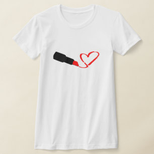 CUSTOMIZABLE LIPSTICK DRAWING HEART T-Shirt
