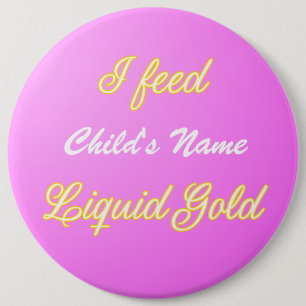 Customizable Liquid Gold Badge Pink