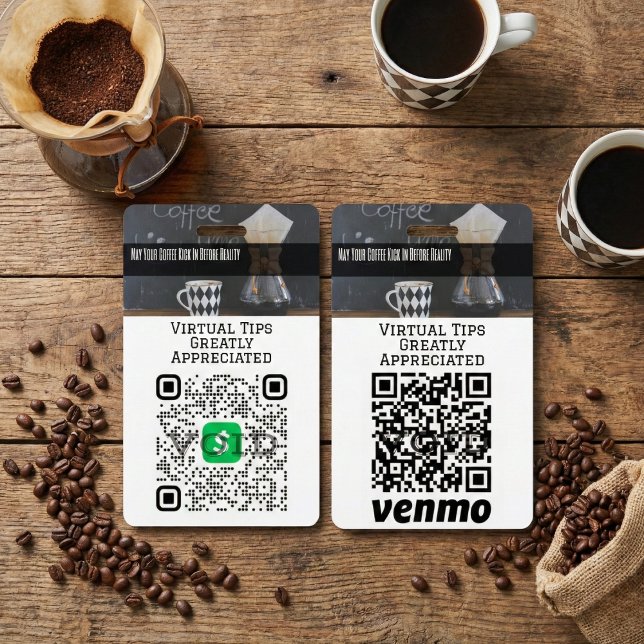 Customizable Logo Cashless Tipping QR Code Badge ID Badge (Never Miss A Tip)