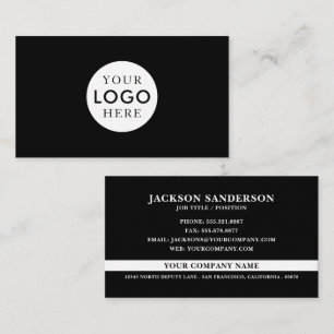 Customizable Logo Professional Simple Black Business Card