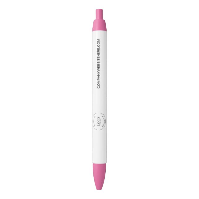 Customizable logo website simple business Pink Blue Ink Pen (Front Vertical)