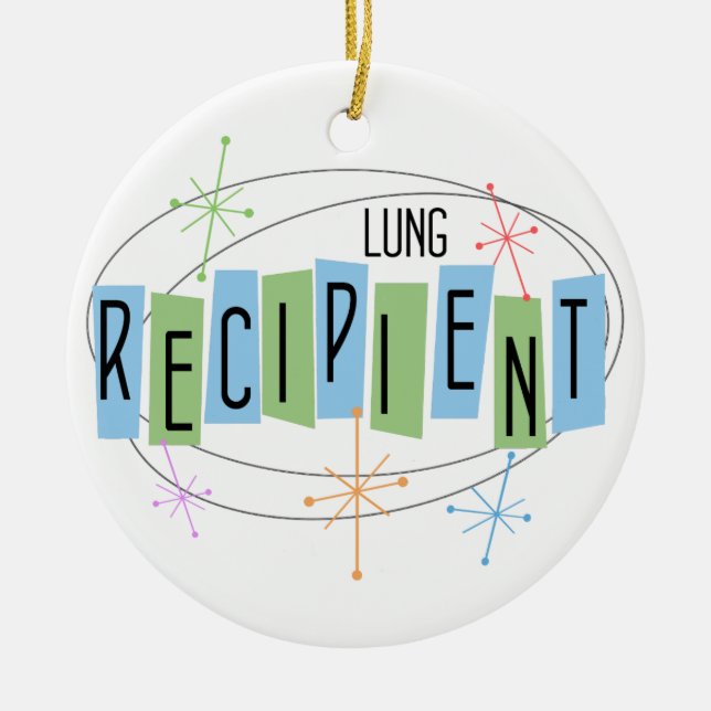 Customizable Lung Transplant Recipient Christmas Ceramic Ornament (Front)