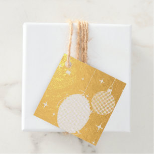Customizable Luxury Golden Christmas Ball Gift Tag