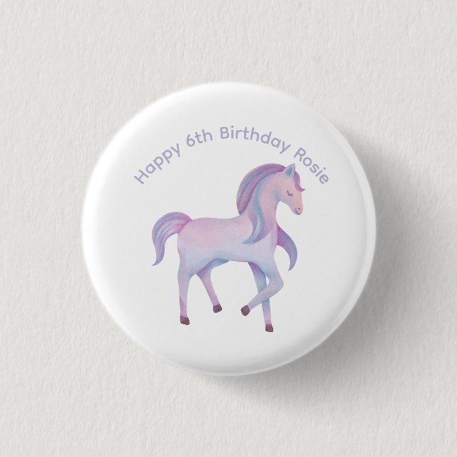 Customizable Magical pastel ombre Pony 3 Cm Round Badge (Front)