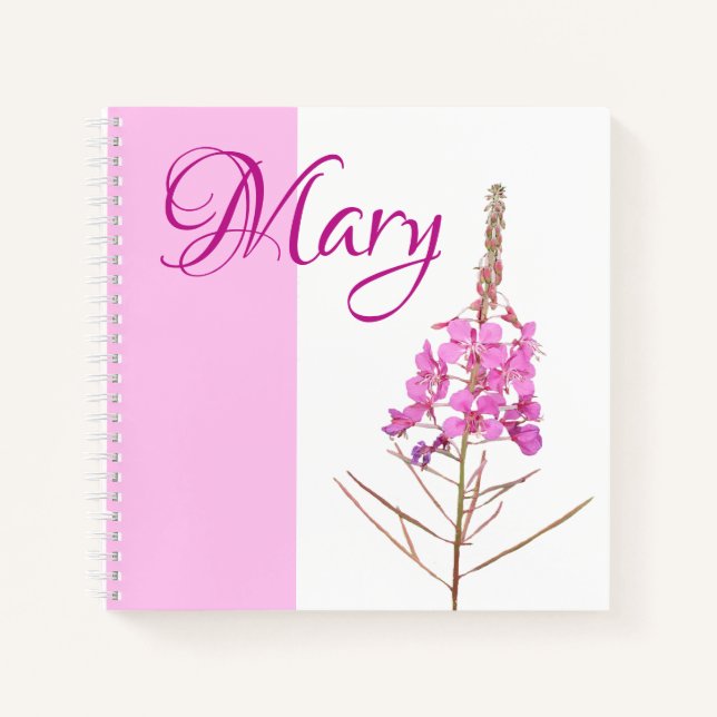 Customizable Mary name pretty pink flower floral Notebook (Front)