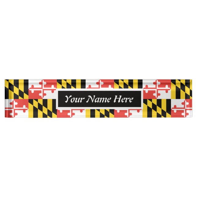 Customizable Maryland Flag Nameplate (Front)