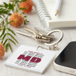 Customizable MD - Can Be Changed to LPN, CNA, RN Key Ring
