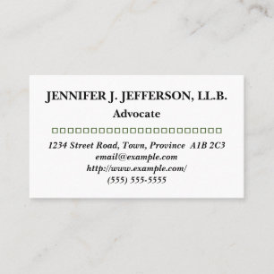Customizable & Minimal Advocate Business Card