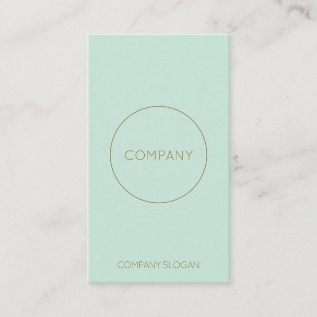 Customizable minimalist mint business card (Front)