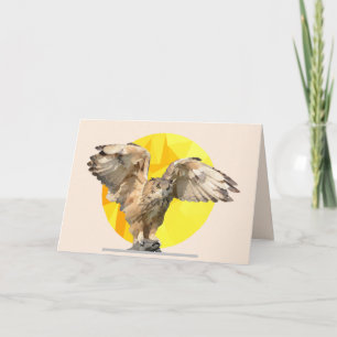 Customizable Minimalist Owl Greeting Card