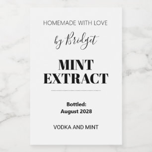 Customizable Mint Extract Label