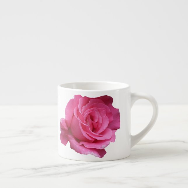 Customizable Miriam name monogram pink rose floral Espresso Cup (Right)