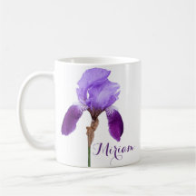 Customizable Miriam name pretty purple iris flower