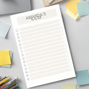 Customizable Modern Beige White Post-it Notes