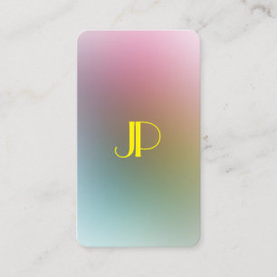 Customizable Modern Monogram Colorful Template Business Card