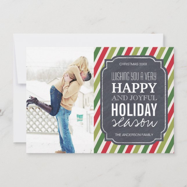 Customizable Modern Stripes Christmas Photo Cards (Front)