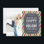 Customizable Modern Stripes Christmas Photo Cards<br><div class="desc">Customizable Chalkboard Holiday Photo Cards - Created by Colourful Designs Inc. All text can be modified! All designs are protected under Copyright 2008-2013.</div>