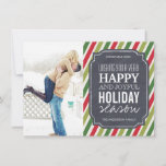 Customizable Modern Stripes Christmas Photo Cards<br><div class="desc">Customizable Chalkboard Holiday Photo Cards - Created by Colourful Designs Inc. All text can be modified! All designs are protected under Copyright 2008-2013.</div>