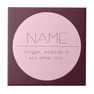 Customizable Modern Text w/Border Ceramic Tile