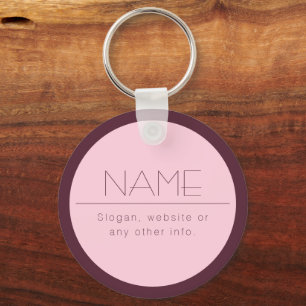Customizable Modern Text w/Border Key Ring